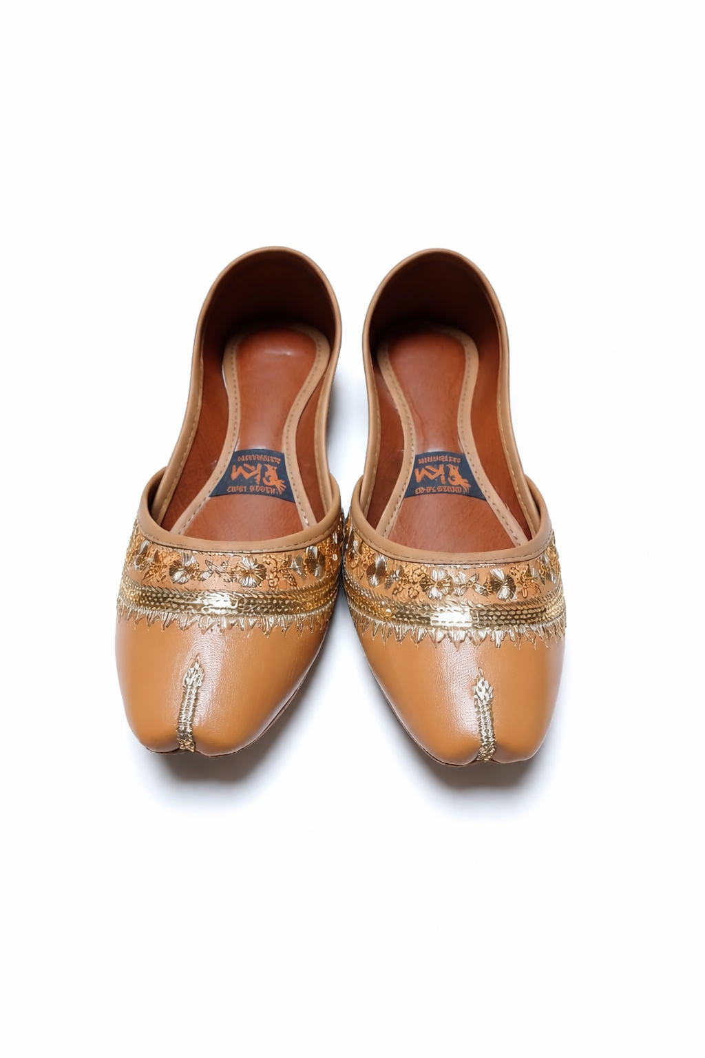 Traditional Golden Brown Shoes دودیز طلایي نسواري بوټان