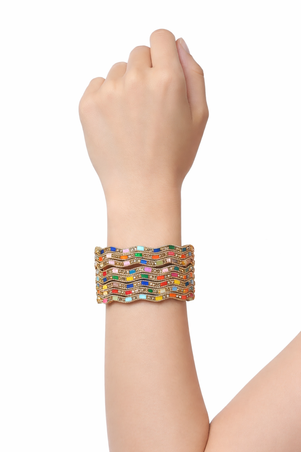 Traditional Multicolour Gold Bangles Set دودیز رنګین طلایي بنګړي سیټ
