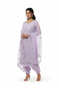 3 Pieces Pakistani Suit – Lavender Embroidered Chiffon Dress    ۳ ټوټې پاکستاني سوټ – د لېوندر رنګ ګنډل شوی لباس
