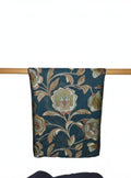 Elegant Floral Shawl – Teal Blue ښکلی ګلدار شال – شین آبي رنګ