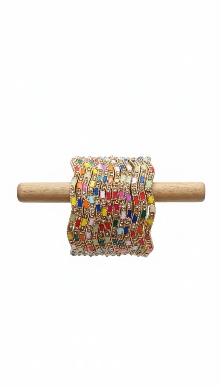 Gold Multicolour Bracelet زرین رنګین بنګړی