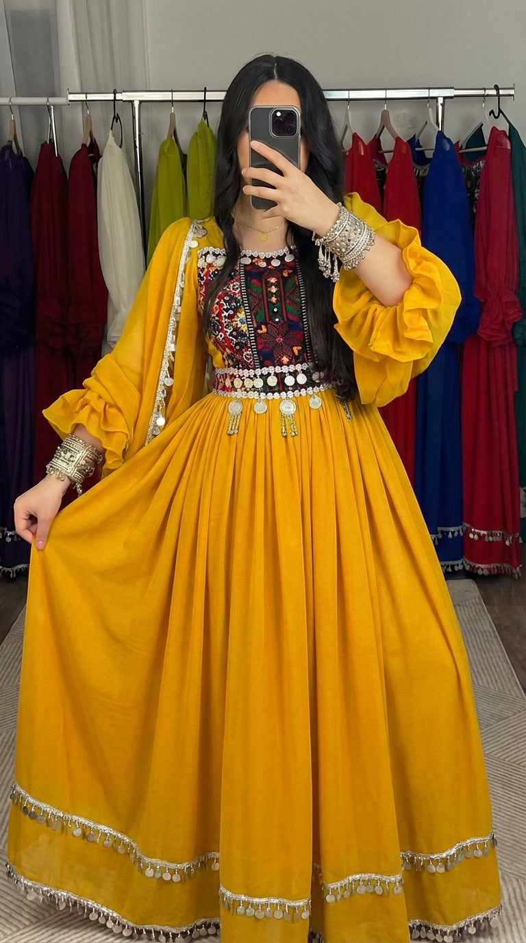 Lime Green Afghan Traditional Dress – Royal Collection