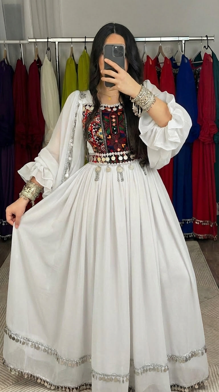 Lime Green Afghan Traditional Dress – Royal Collection